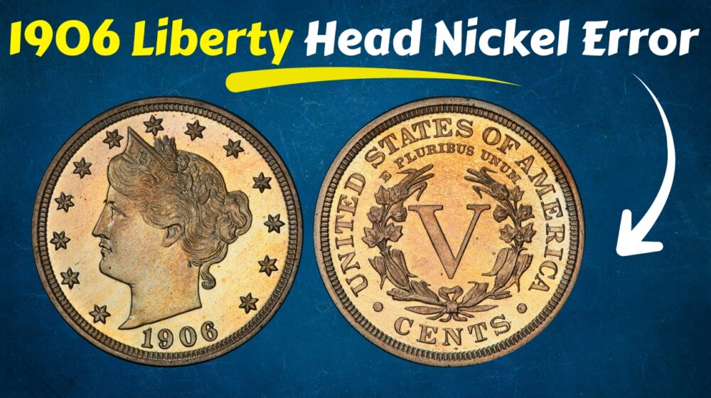 1906 Liberty Head Nickel Error: Rare Die Cap Struck on a 1-Cent Planchet